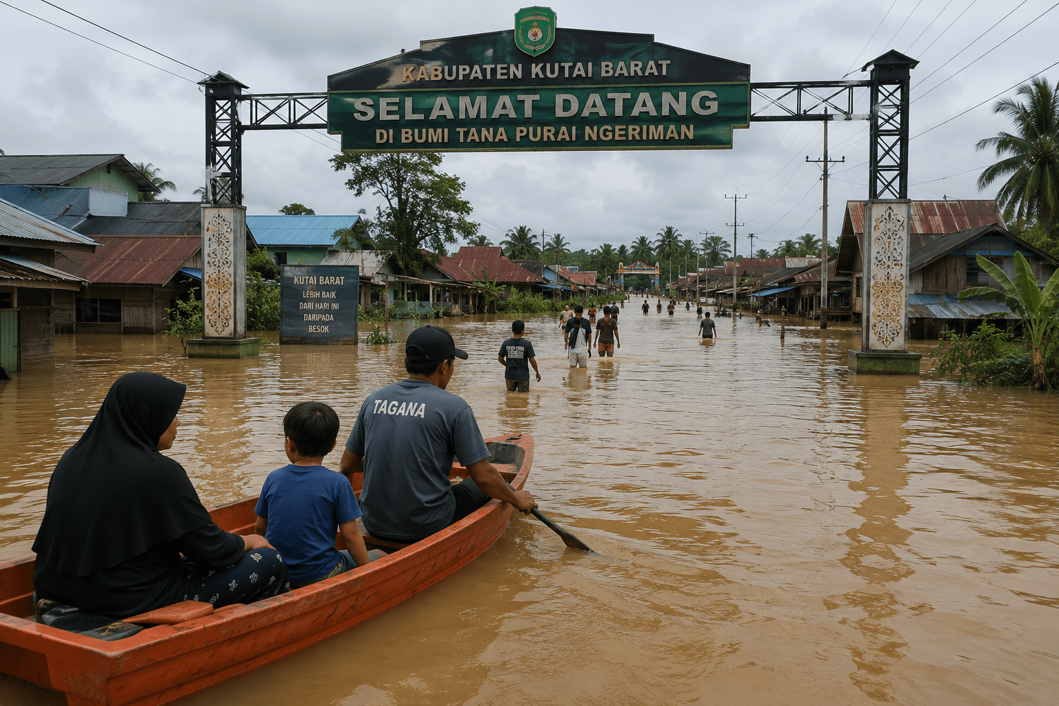 Banjir Kutai Barat Hari Keempat, Warga Belum Terima Bantuan