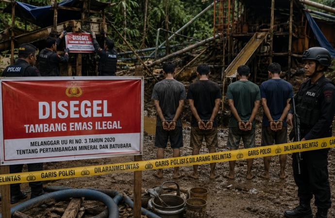 Dua Tambang Emas Ilegal di Bogor Disegel, Empat Pelaku Ditangkap