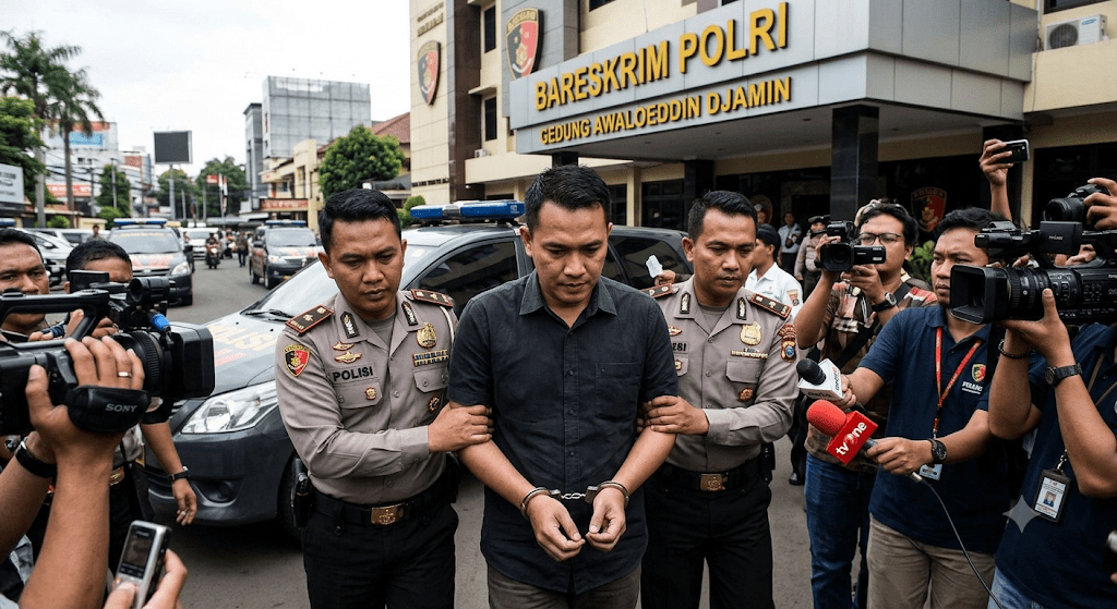 Eks Kasat Narkoba Polres Kubar AKP Deky Tiba di Bareskrim dengan Tangan Diborgol