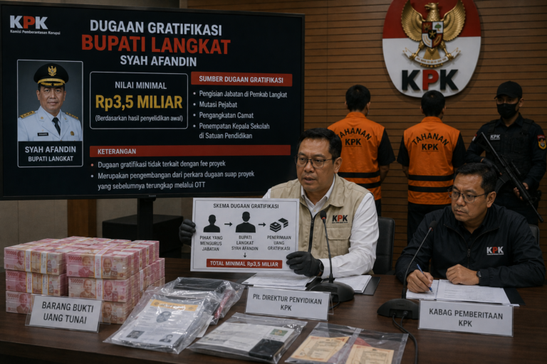 KPK Dalami Dugaan Gratifikasi Rp3,5 Miliar yang Menjerat Bupati Langkat