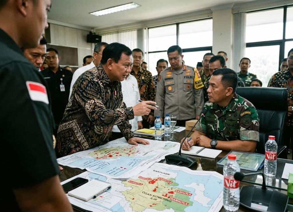 Prabowo Tiba di Palembang, Tangani Karhutla Sumsel